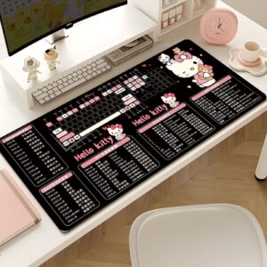 Cute black pink desk mat