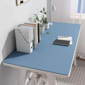 Solid blue desk mat